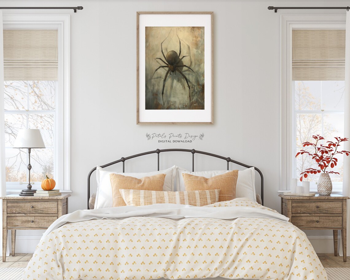 Vintage Spider Halloween Rustic Art Print - Image 2