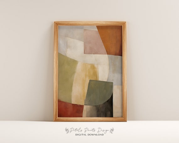 Modern Vintage Abstract Textured Wall Art Neutral Textured Art Prints Painting Artistic Art Print 2024