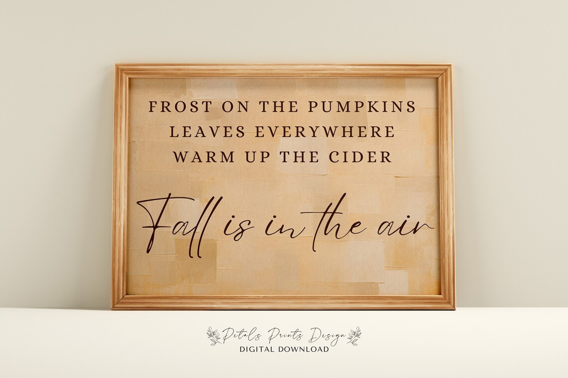 Rustic Fall Sign Autumn Wall Decor, Art Print