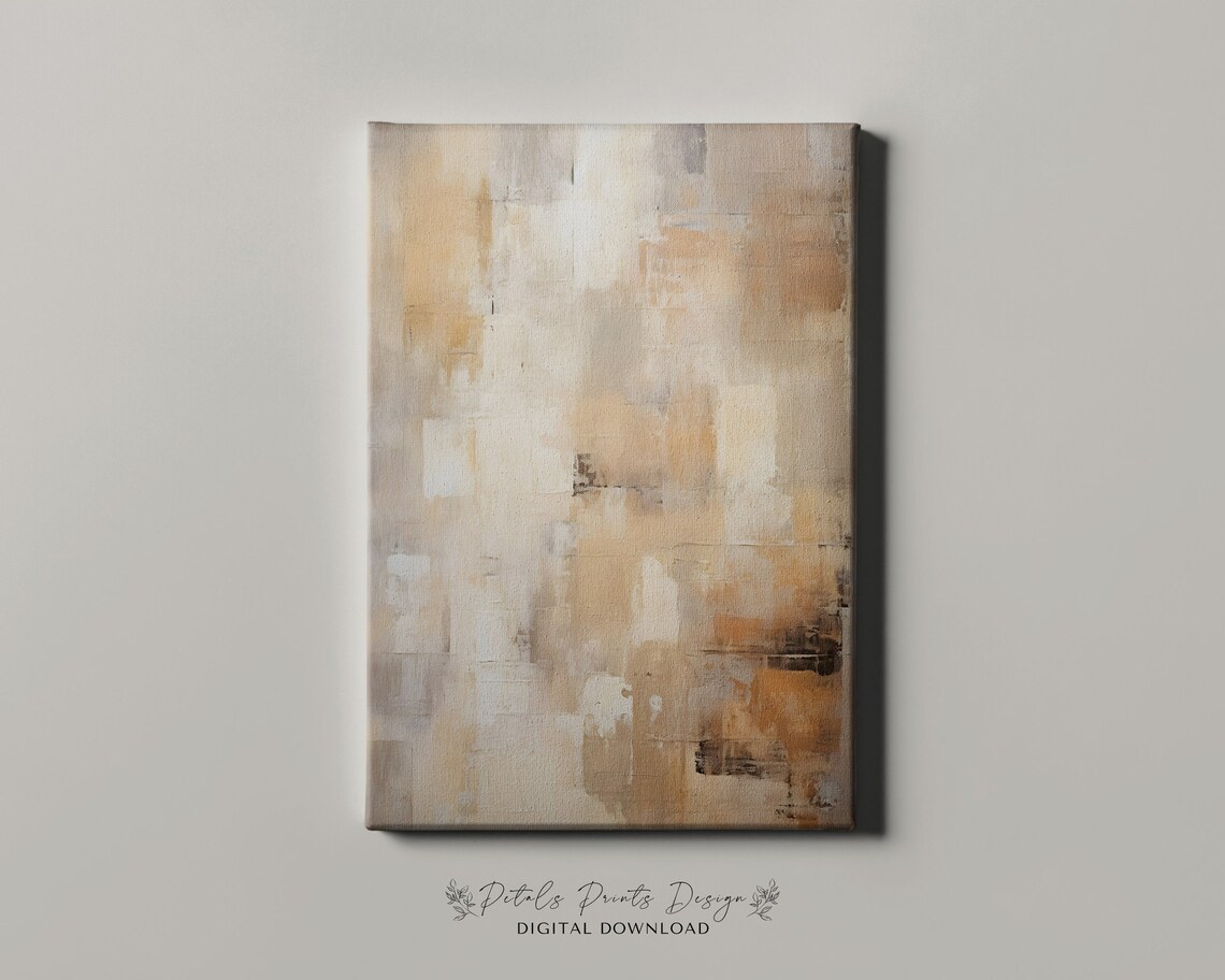 Gentle Beige Tan Soft Abstract Wash Warm Neutral Minimalist Poster - Image 4
