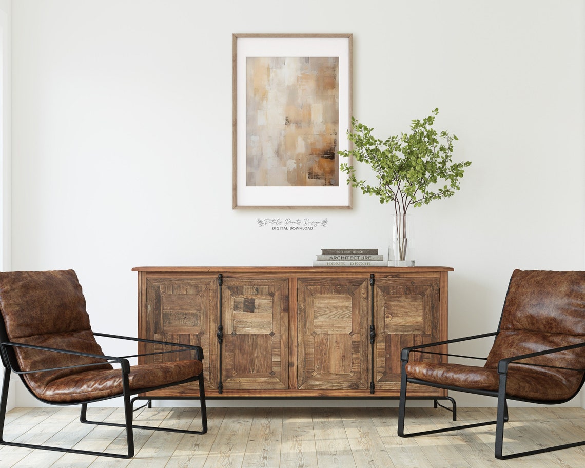 Gentle Beige Tan Soft Abstract Wash Warm Neutral Minimalist Poster - Image 2