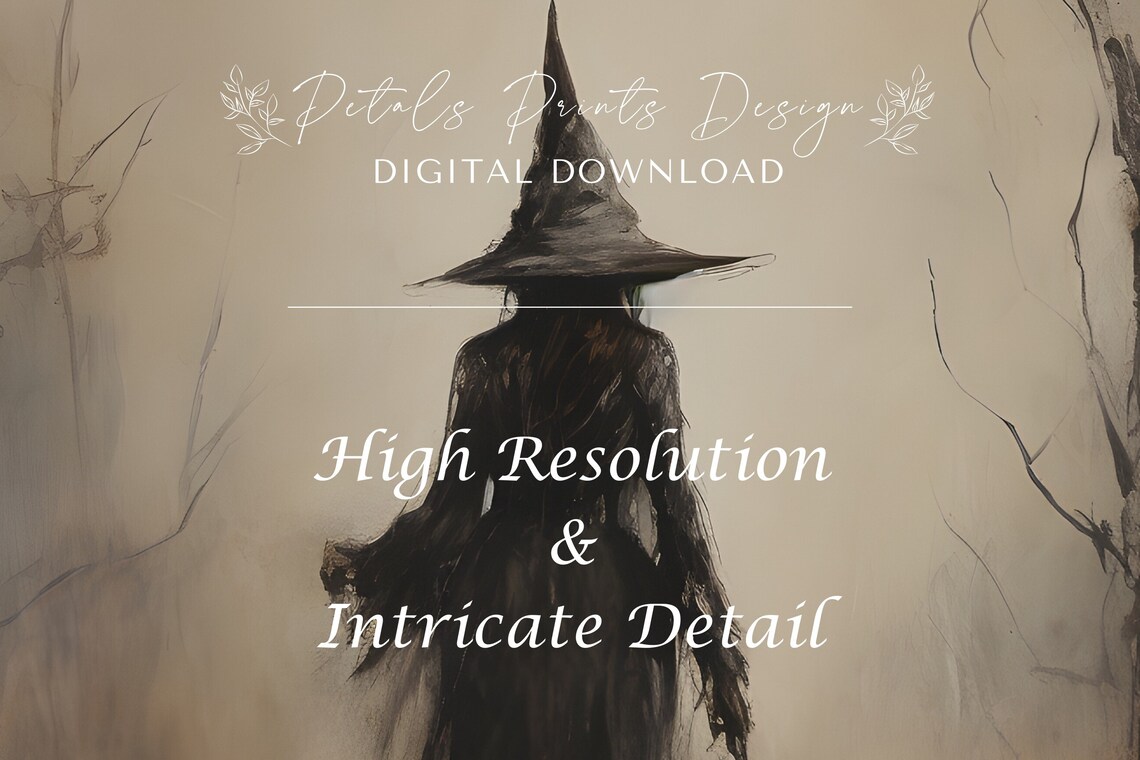 Vintage Witch Halloween Rustic Decor Art Print - Image 3