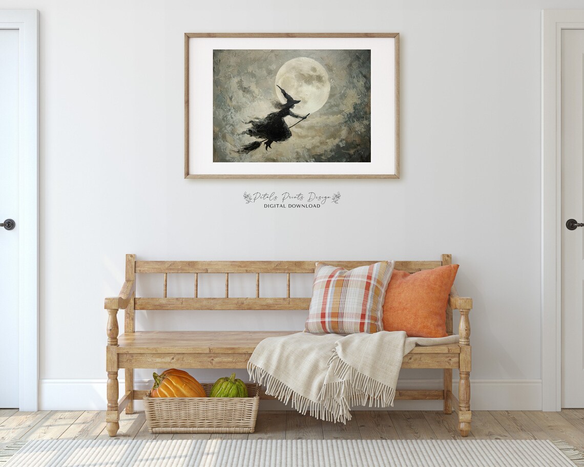 Witchy Halloween Rustic Decor Poster Print - Image 3