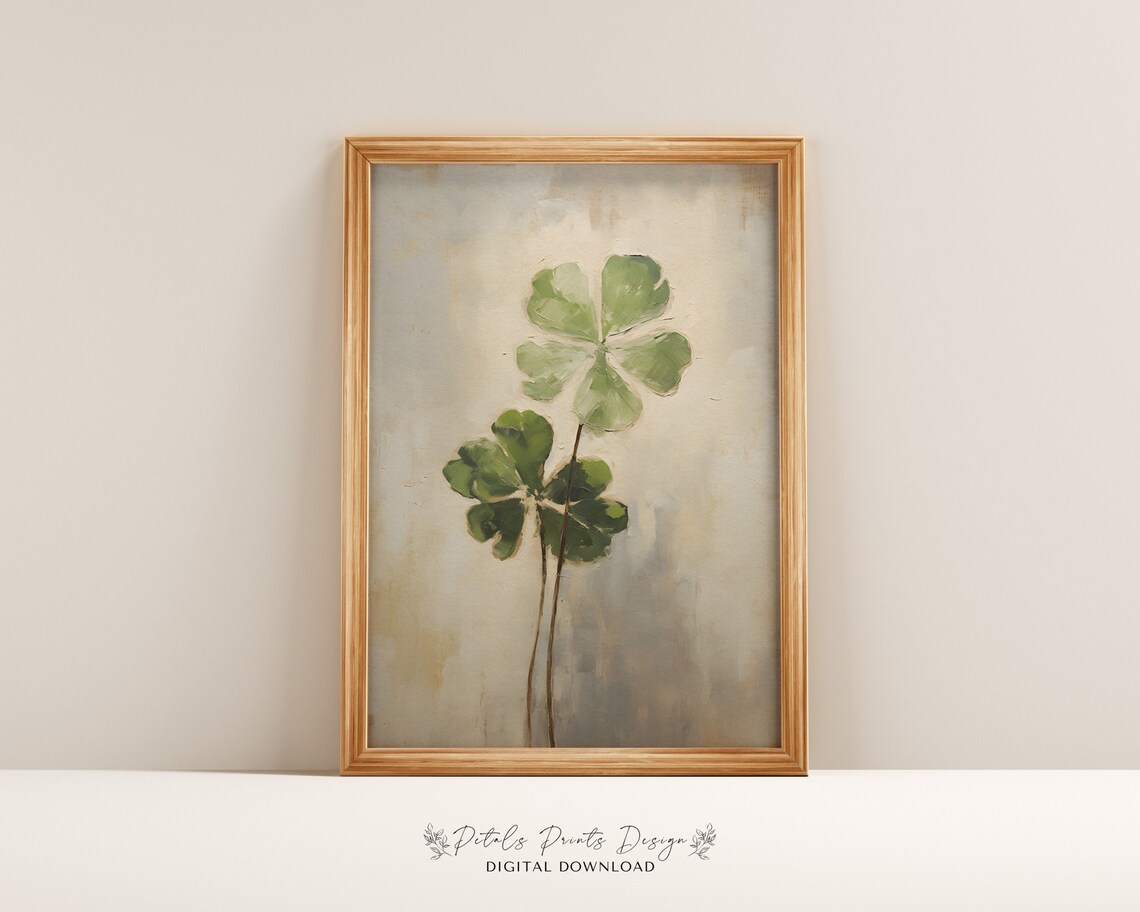 St. Patrick's Day Rustic Clover Wall Art Print