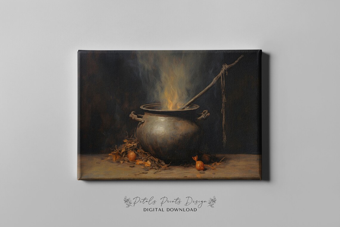 Vintage Witch Halloween Rustic Art Print - Image 4