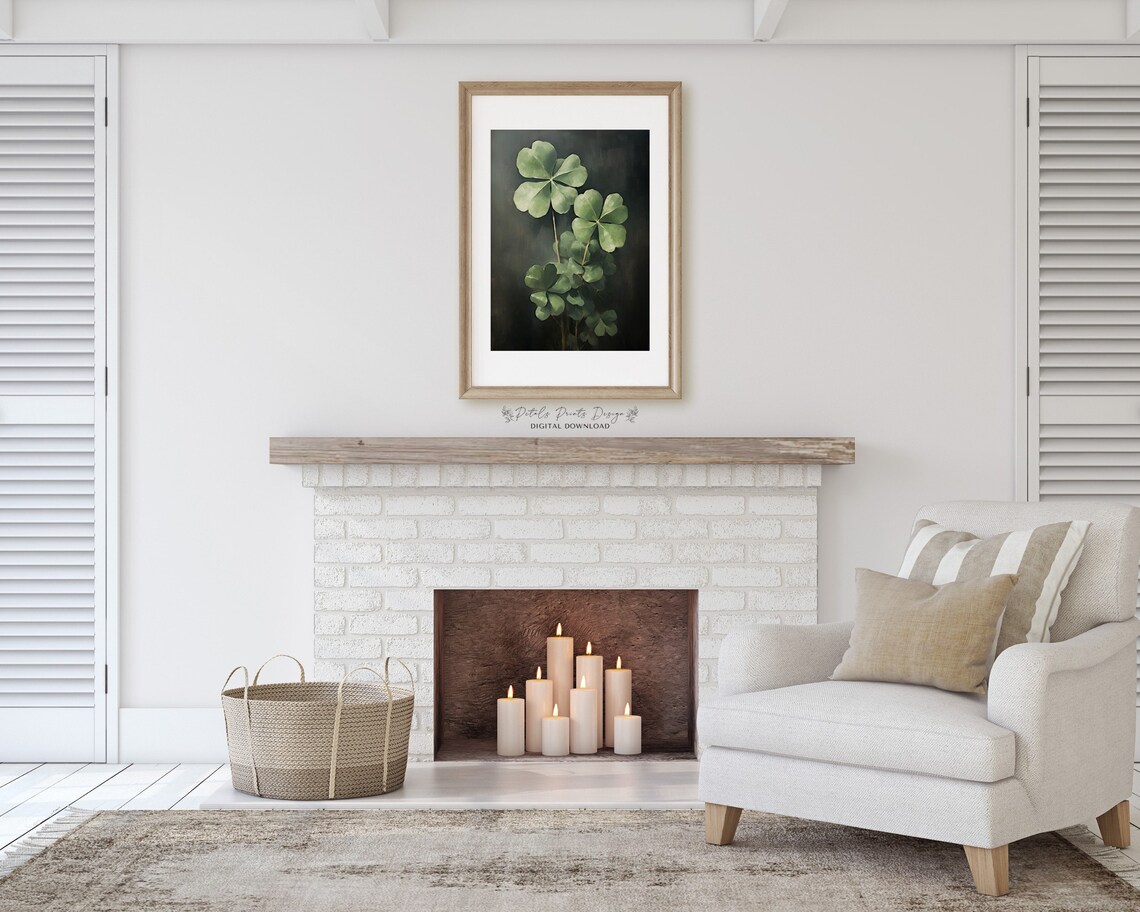 St Patricks Day Clover Wall Art, Rustic Irish Print - Image 2