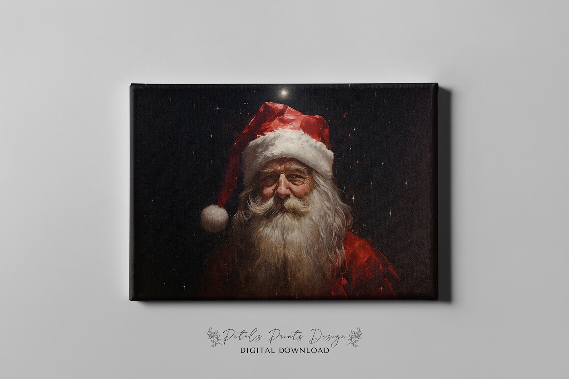 Santa Still Life Vintage Christmas Art Print - Image 3