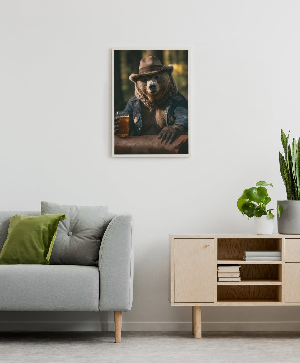 Bear Drinking Beer, Funny Bar Art Print - Image 2