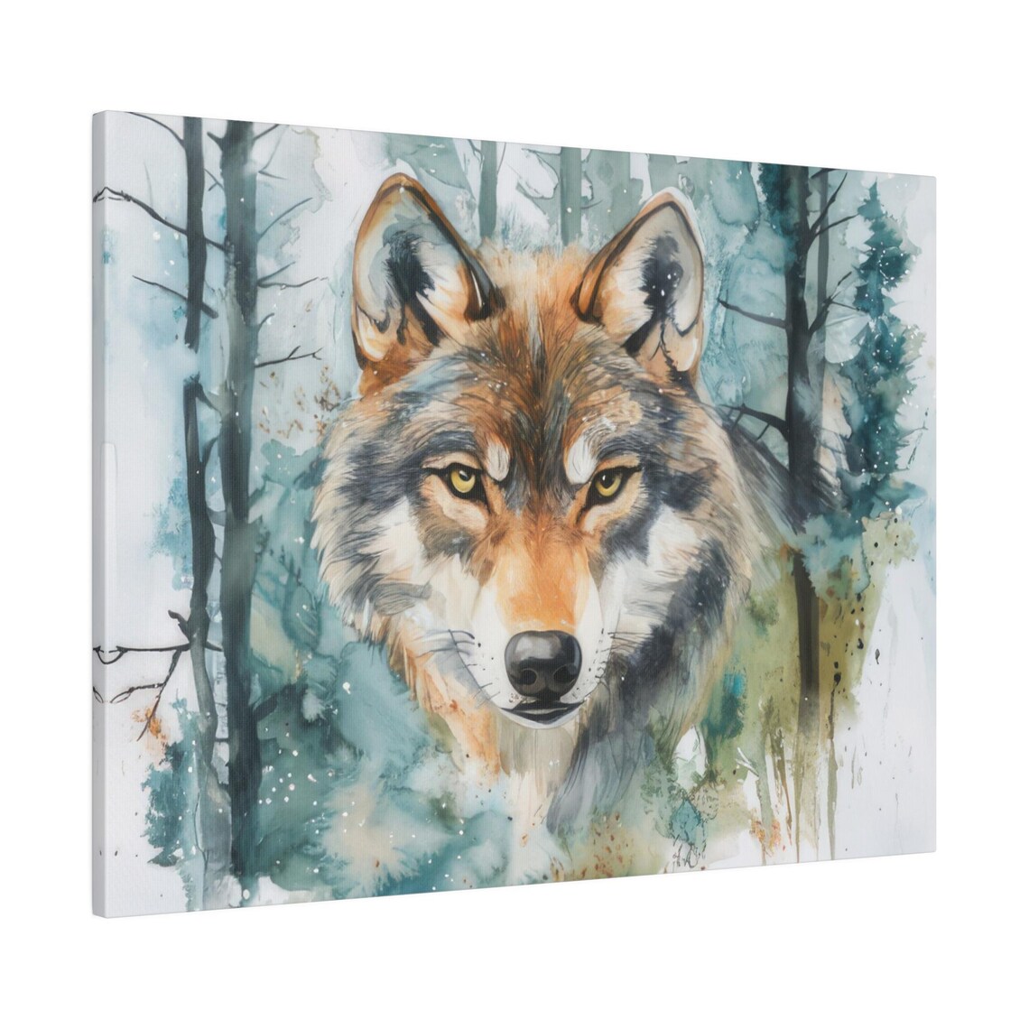 Wolf Watercolor Poster, Modern Forest Animal Art - Image 2