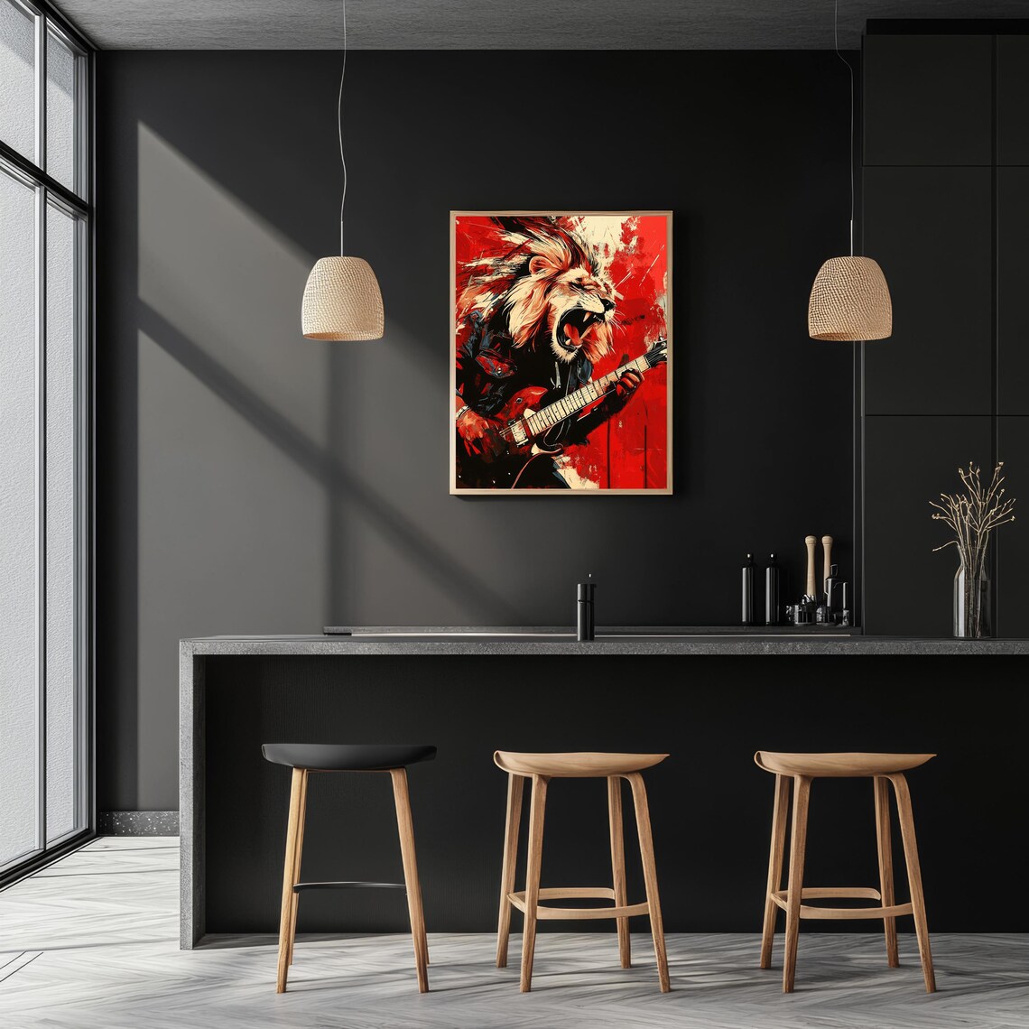 Lion Print, Abstract Music Rock Poster - Image 2