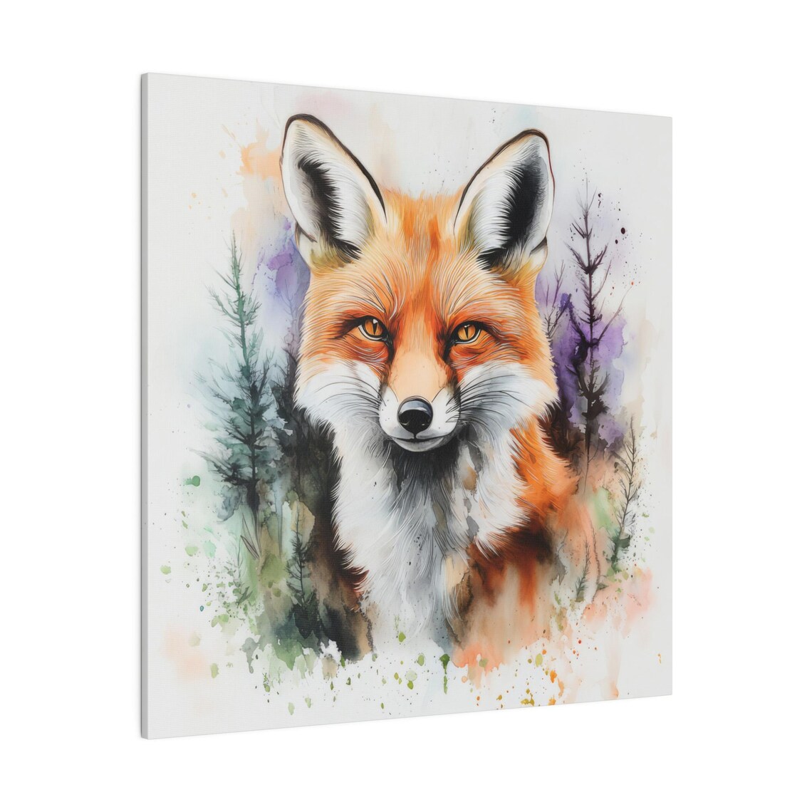 Fox Watercolor Poster, Forest Animal Modern Chalet - Image 4