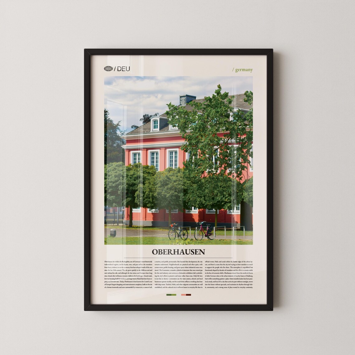 Oberhausen Germany Pink Historic Building Editorial Travel Print