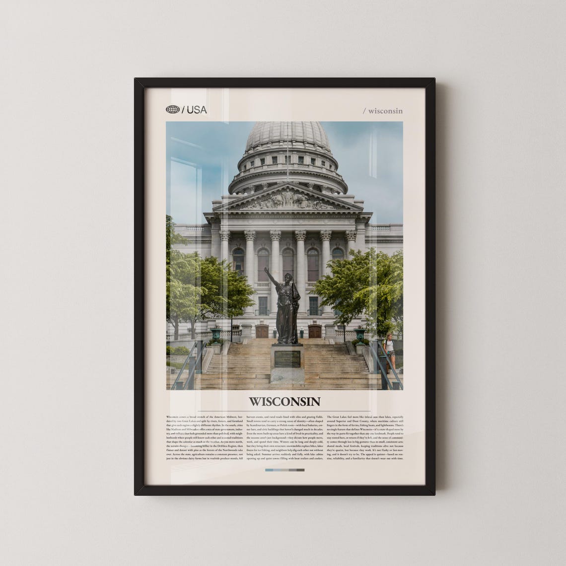 Wisconsin State Capitol Dome Columns Landmark Photo Art Poster