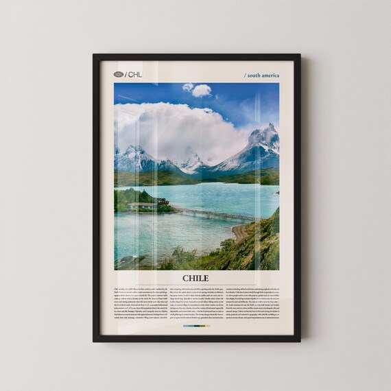 Chile Print Wall Art Poster South America Landscape Photography Andean Mountains Decor