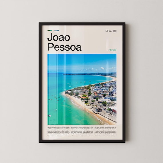 Joao Pessoa Brazil Aerial Beach Coast Photography Travel Poster