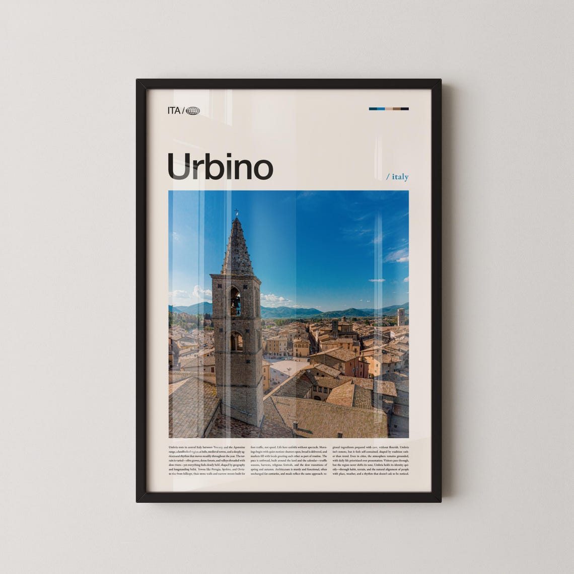 Urbino Italy Renaissance Hilltop City Panorama Photography Poster