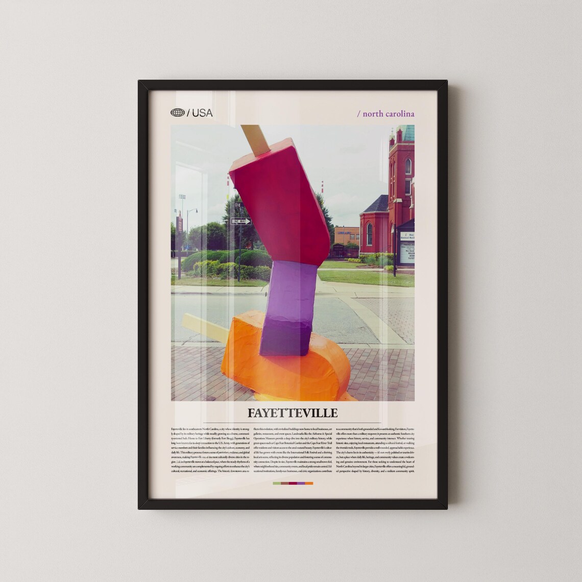 Fayetteville North Carolina Giant Popsicle Street Art Poster