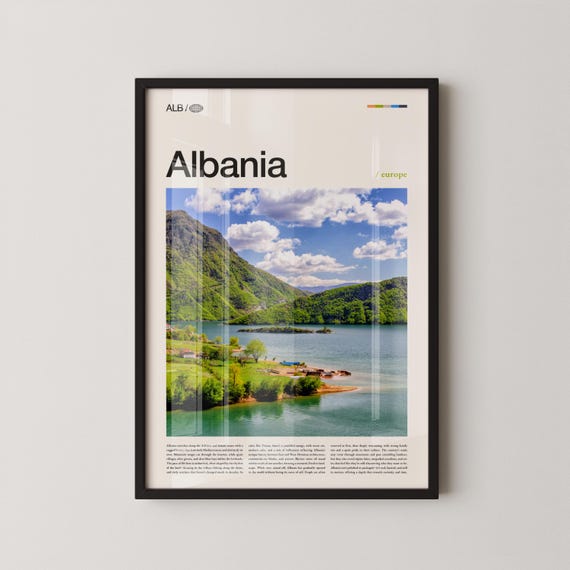 Albania Wall Art Rugged Mountain And Coastline Landscape Print Poster Scenic Balkan Photography Southeastern Europe Decor