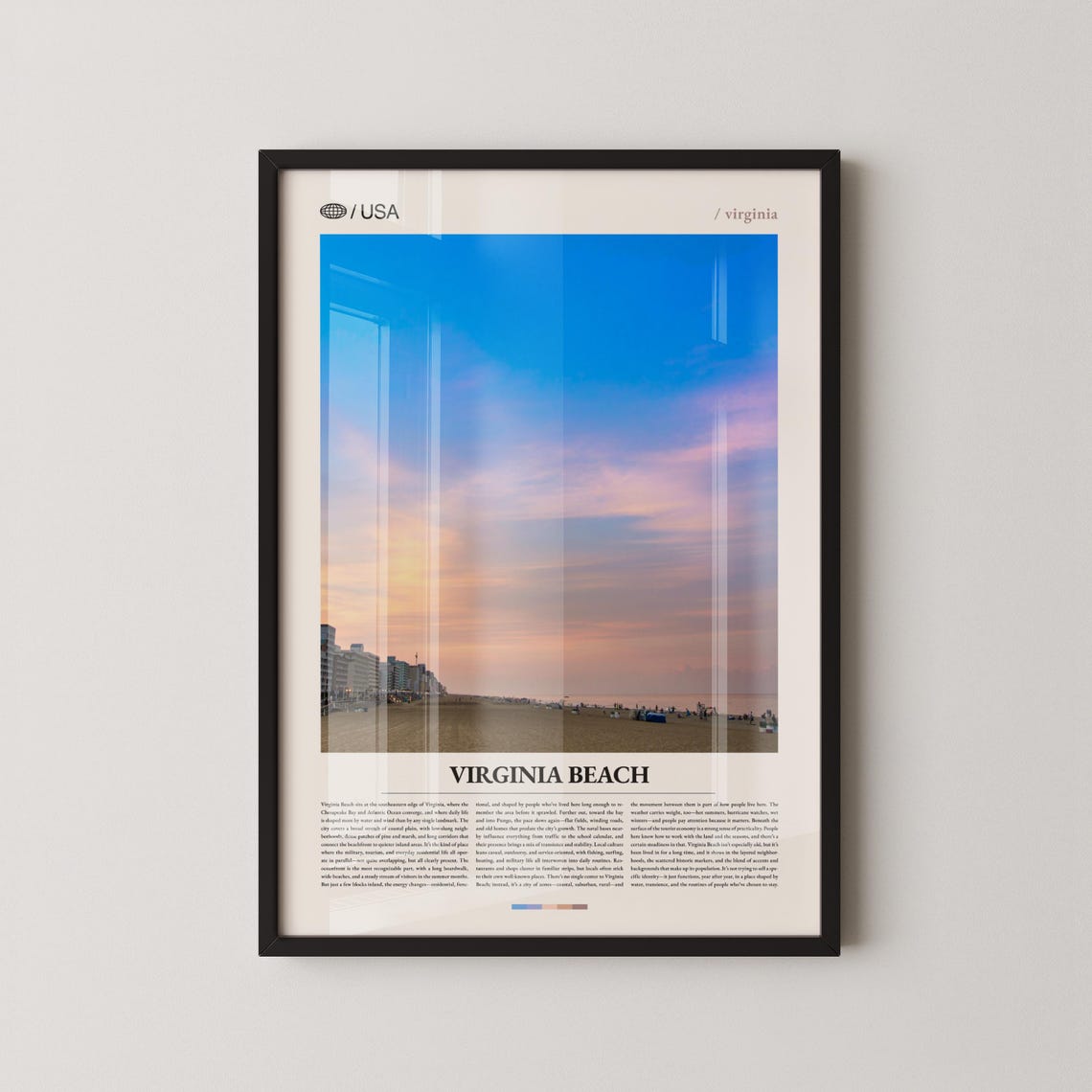 Virginia Beach Virginia Sunset Shoreline Ocean View Photo Poster