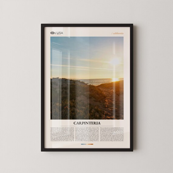 Carpinteria California Ocean Sunset Hillside Photo Travel Poster