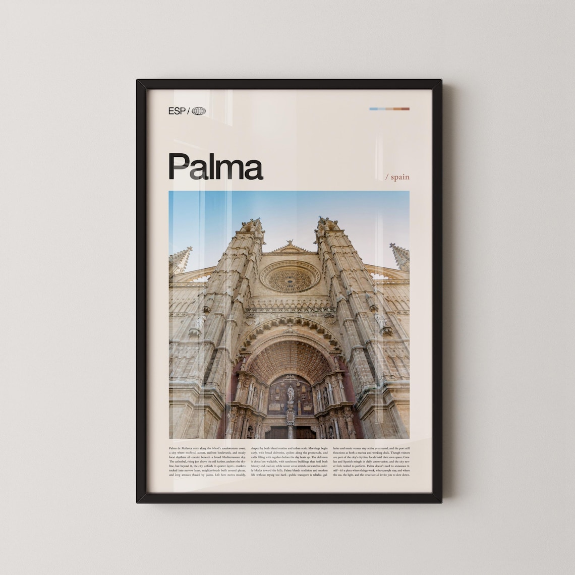 Palma Spain La Seu Cathedral Gothic Travel Photography Poster