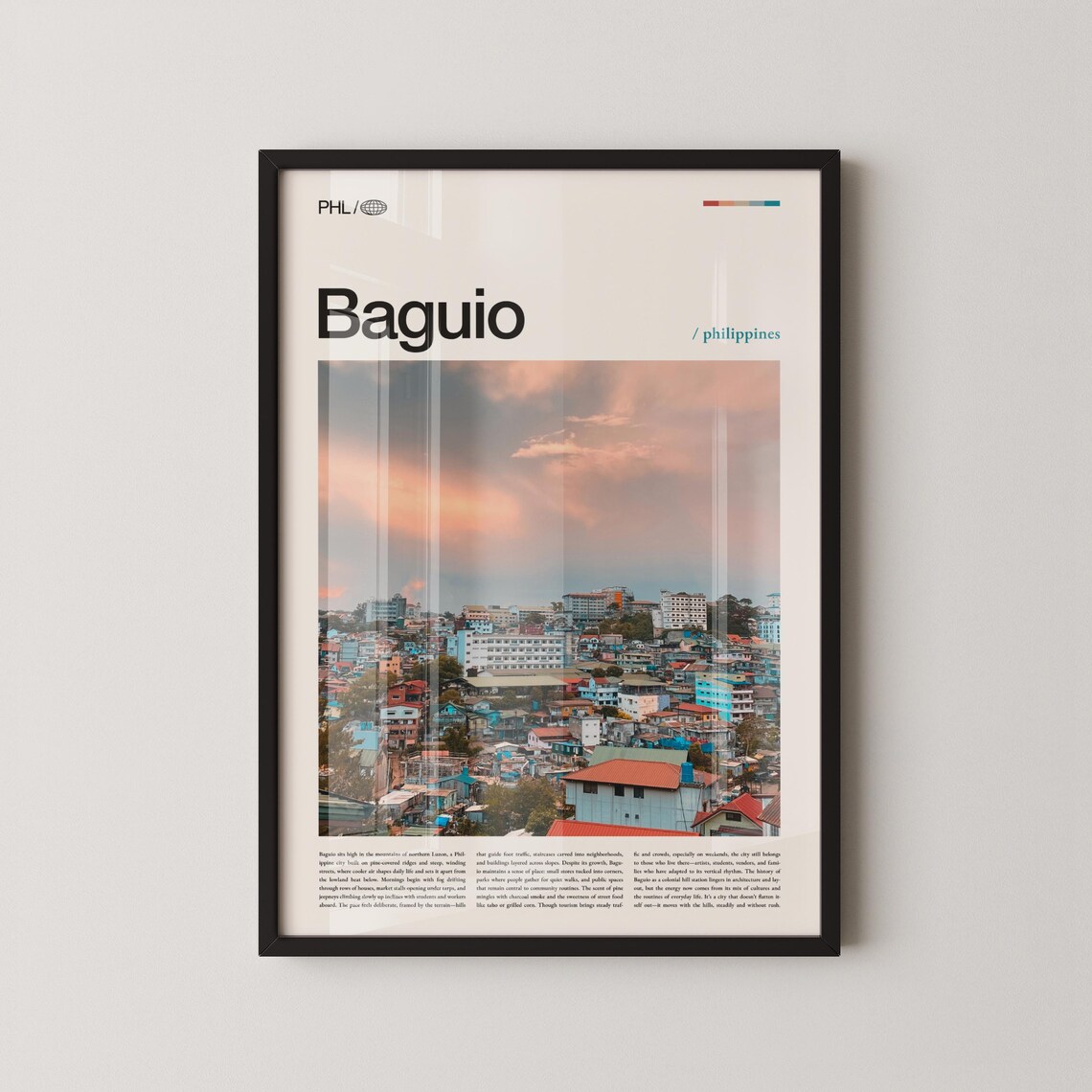 Baguio Philippines Mountain Cityscape Photography Travel Poster