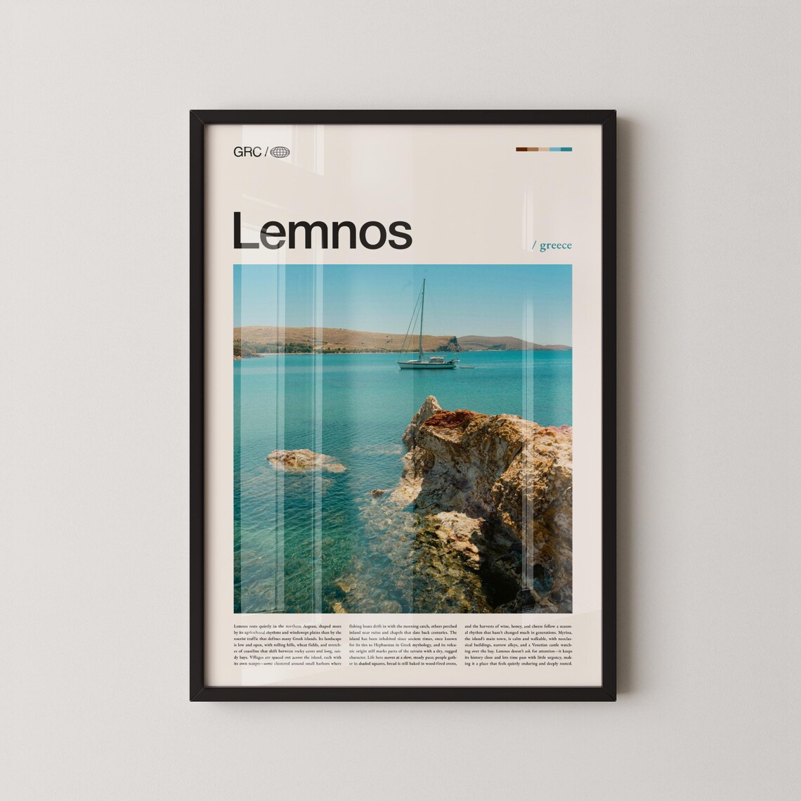Lemnos Greece Aegean Island Coastal Photography Travel Poster