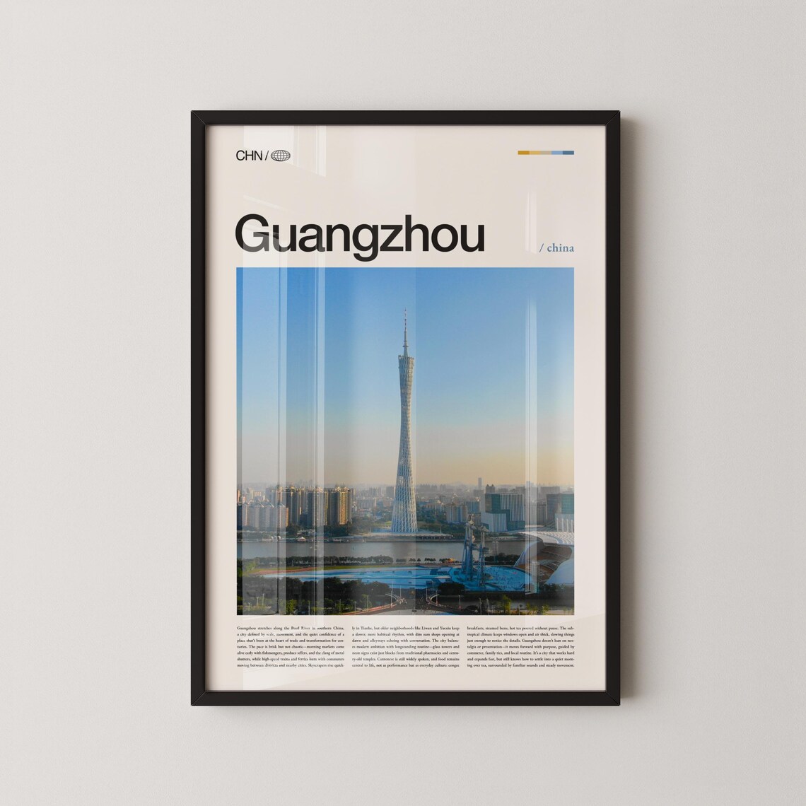 Guangzhou China Canton Tower Skyline Cityscape Travel Poster