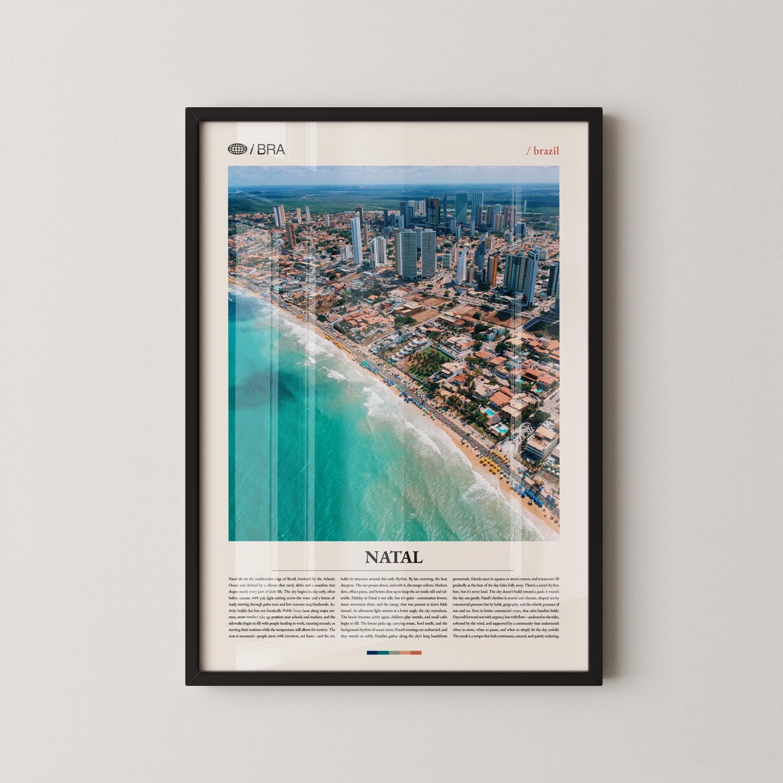 Natal Brazil Aerial Beach Cityscape Travel Photography Poster
