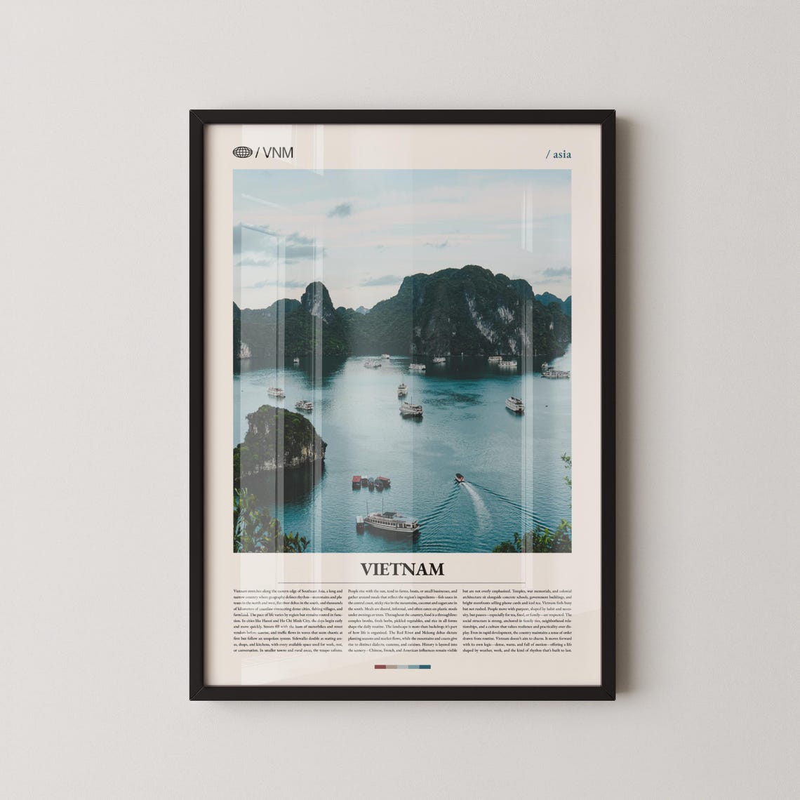 Ha Long Bay Vietnam Limestone Islands And Boats Travel Poster