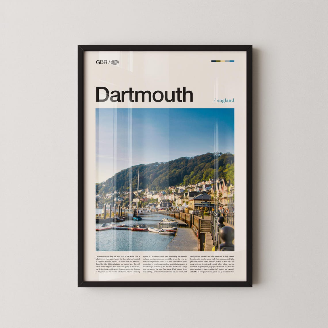 Dartmouth England Harbour Town Travel Photo Scenic Devon Wall Poster