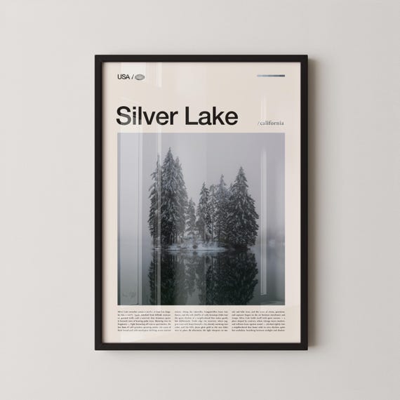 Silver Lake Print Wall Art Poster Photo Reservoir Sunset Junction