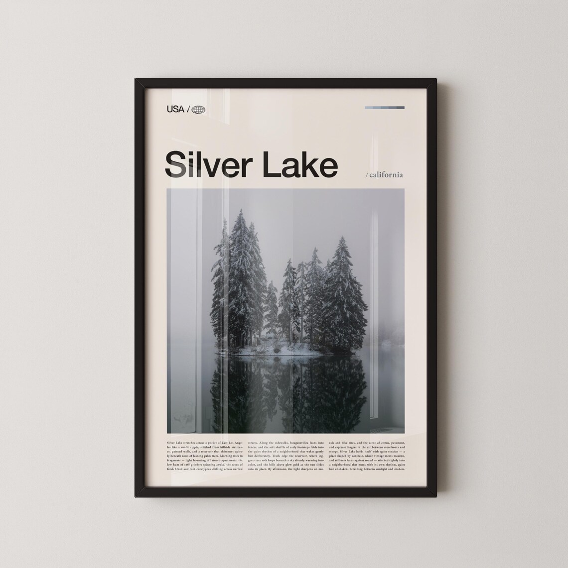Silver Lake California Snow Pines Mirror Lake Winter Photo Poster