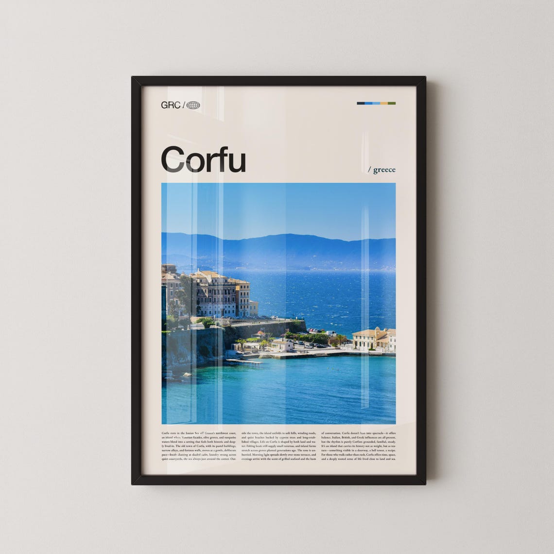 Corfu Greece Old Town Harbor Ionian Sea Mediterranean Travel Poster