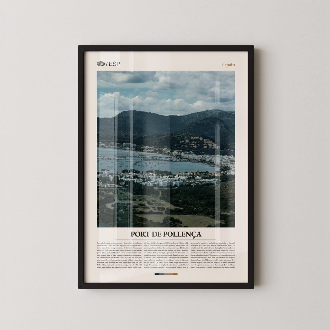 Port de Pollenca Mallorca Spain Bay Town Scenic View Travel Poster