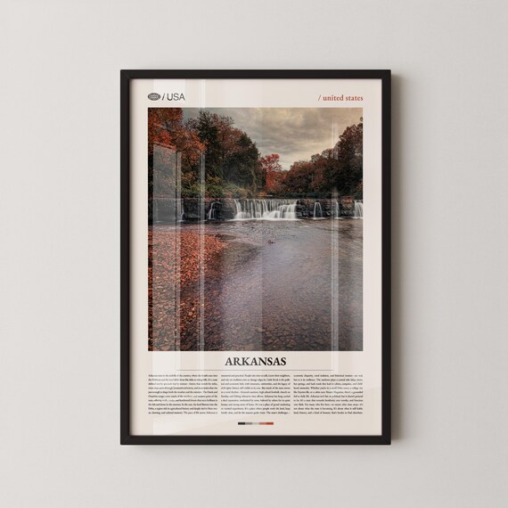 Arkansas Print Natural State Wall Art Poster Photo Ozark Mountains Buffalo National River Hot Springs Scenic