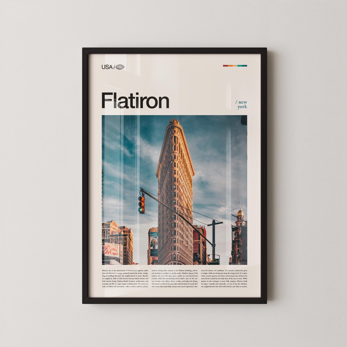 Flatiron Building New York Sunset Skyline Street Photo Poster
