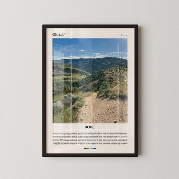 Boise Idaho Foothills Hiking Trail City Nature Travel Photography Poster