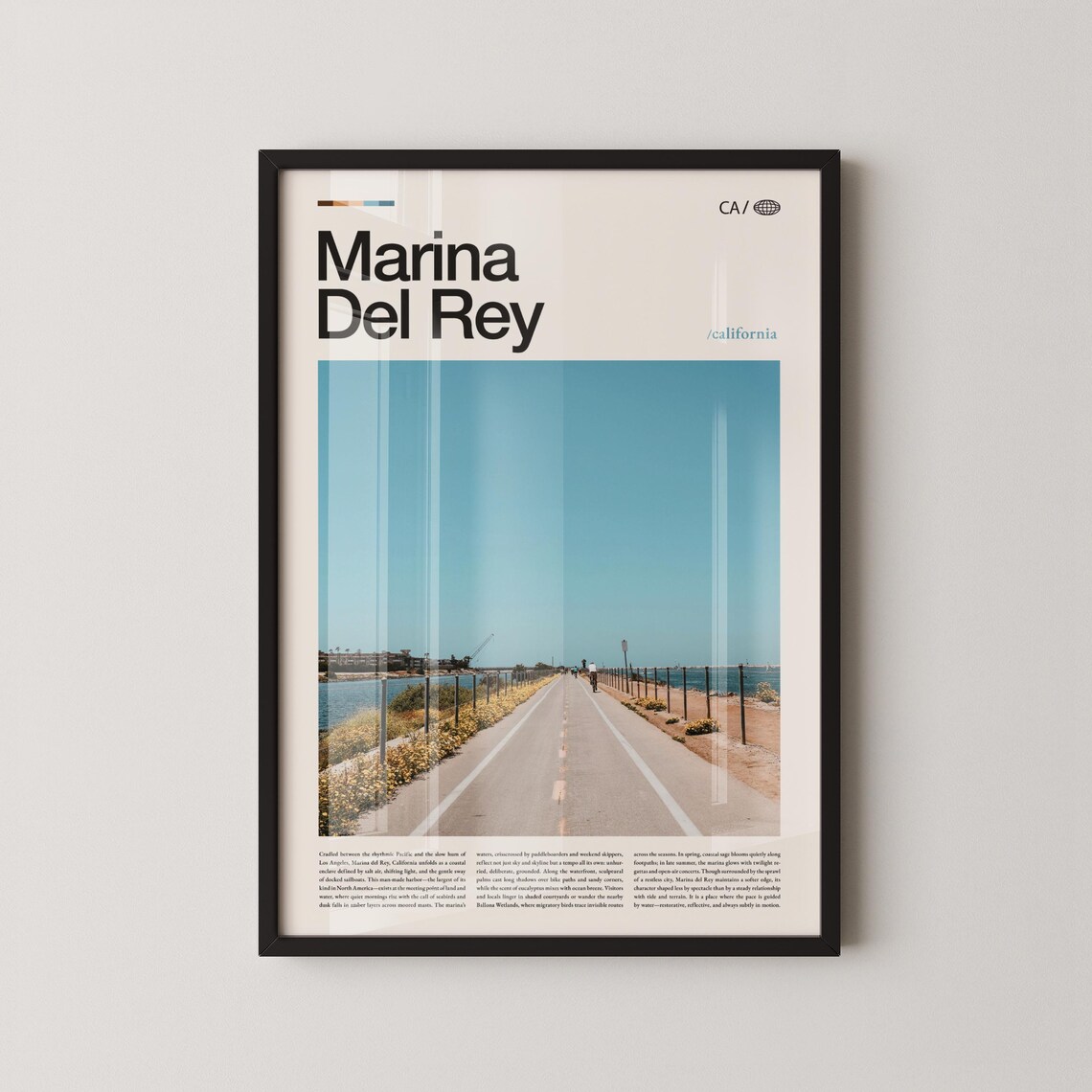 Marina Del Rey California Beach Bike Path Photo Travel Art Poster