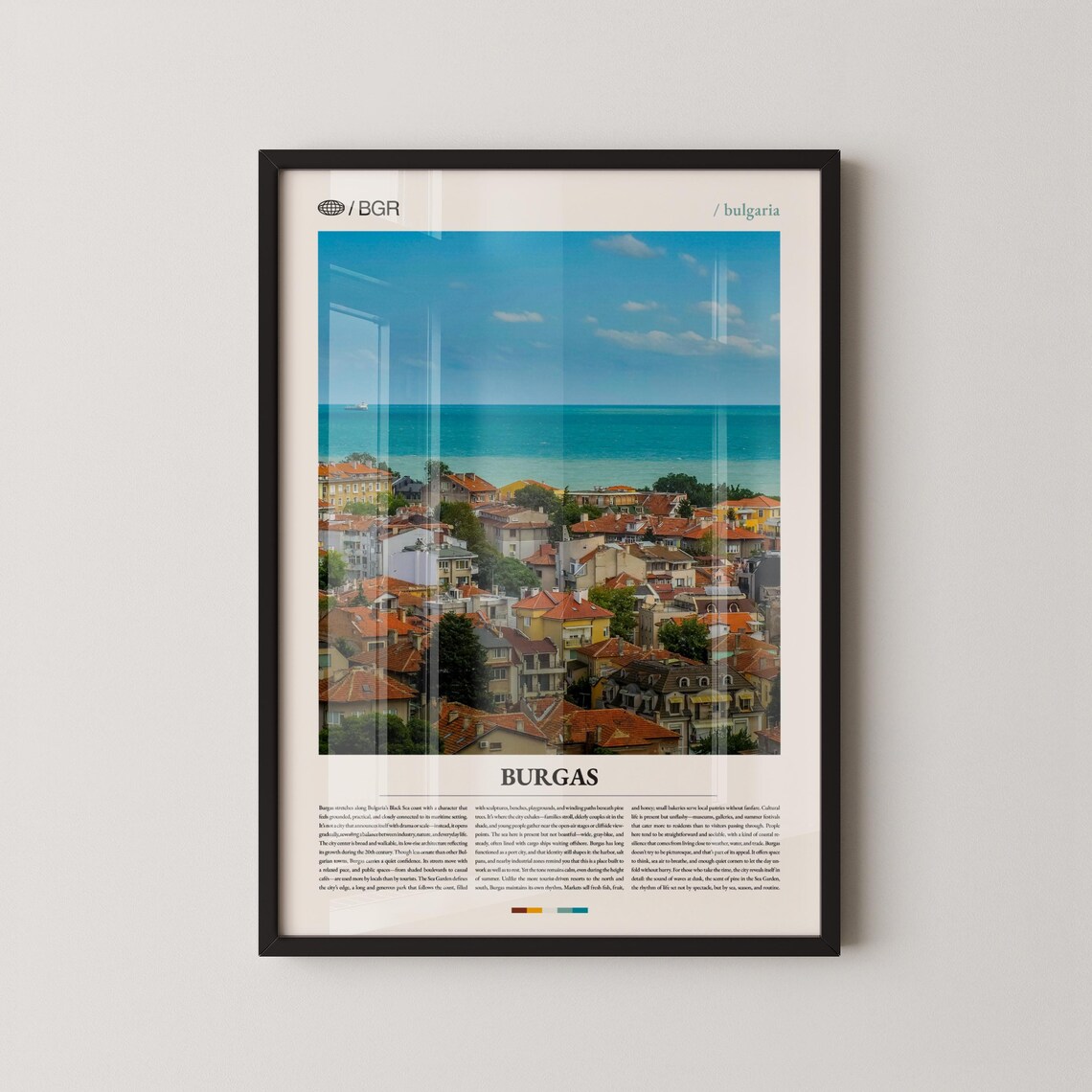 Burgas Bulgaria Black Sea Red Roof Town Aerial Travel Poster