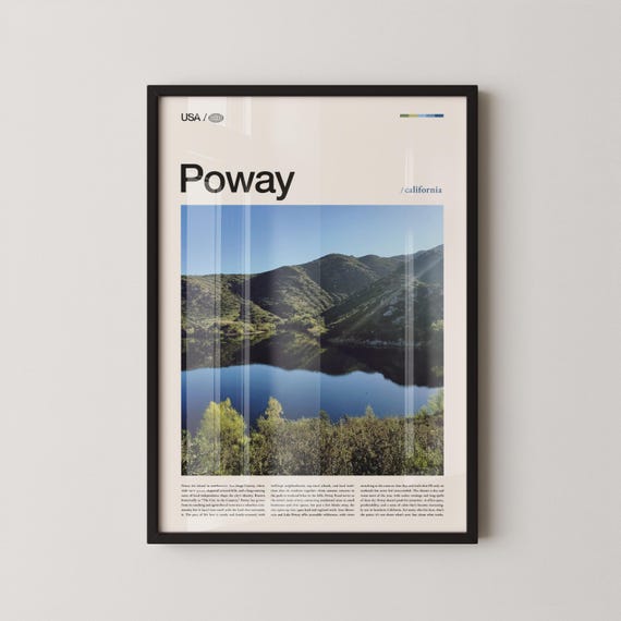 Poway Print Wall Art Poster Photo Lake Community Park Blue Sky Ecological Reserve Old