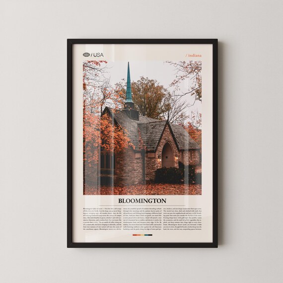 Bloomington Indiana Historic Chapel Autumn Foliage Photo Poster