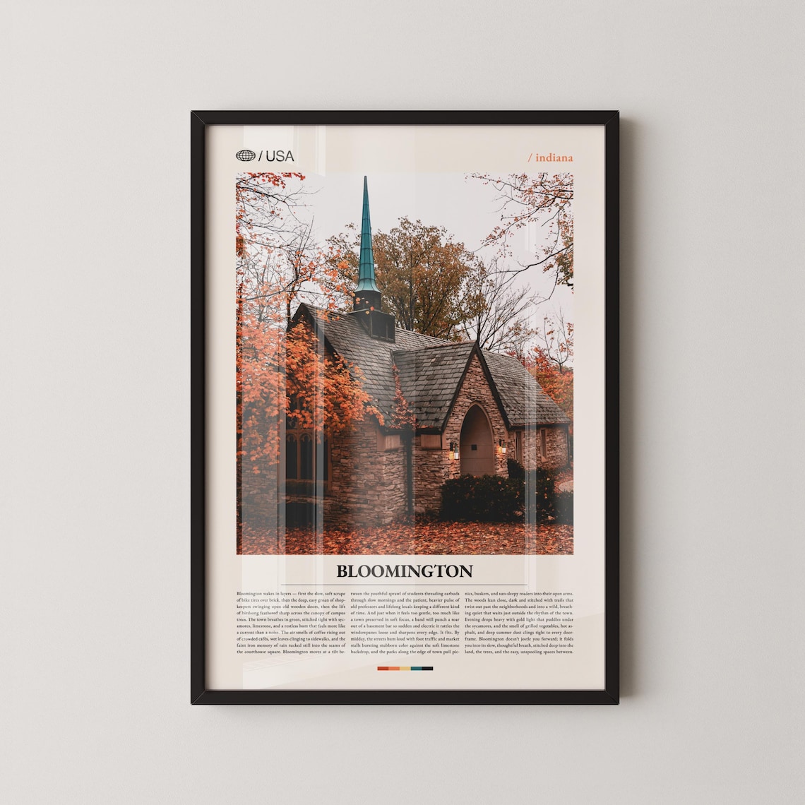 Bloomington Indiana Historic Chapel Autumn Foliage Photo Poster