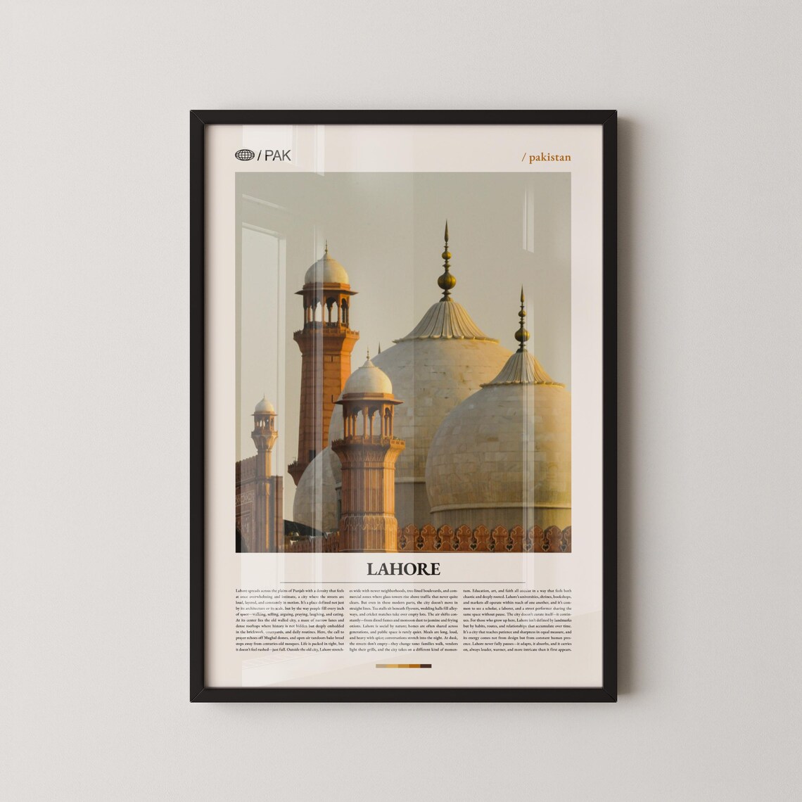 Lahore Badshahi Mosque Domes at Sunset Pakistan Photo Poster