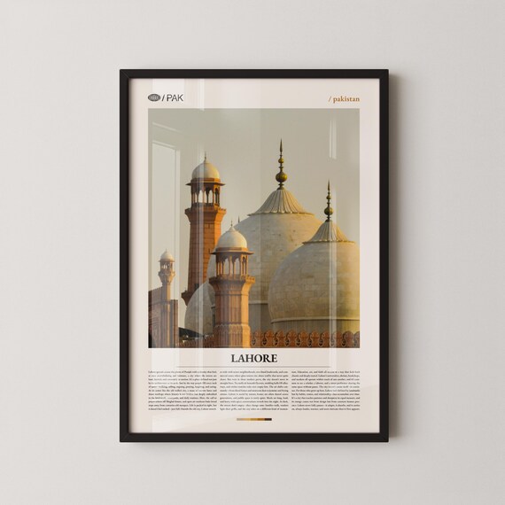 Lahore Badshahi Mosque Domes at Sunset Pakistan Photo Poster
