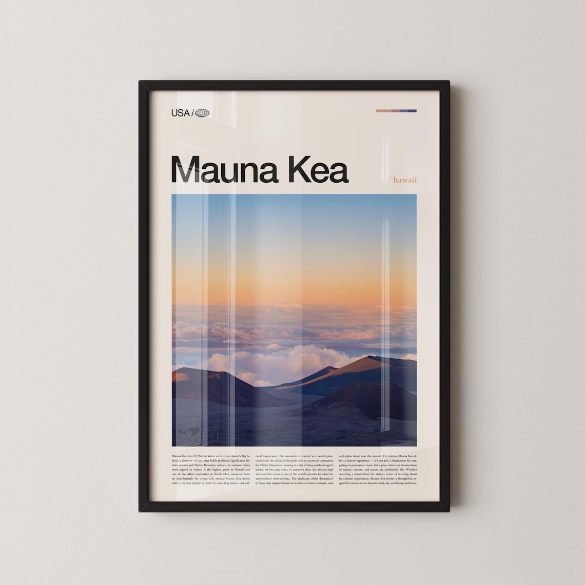 Mauna Kea Hawaii Volcano Sunset Above The Clouds Photography Poster