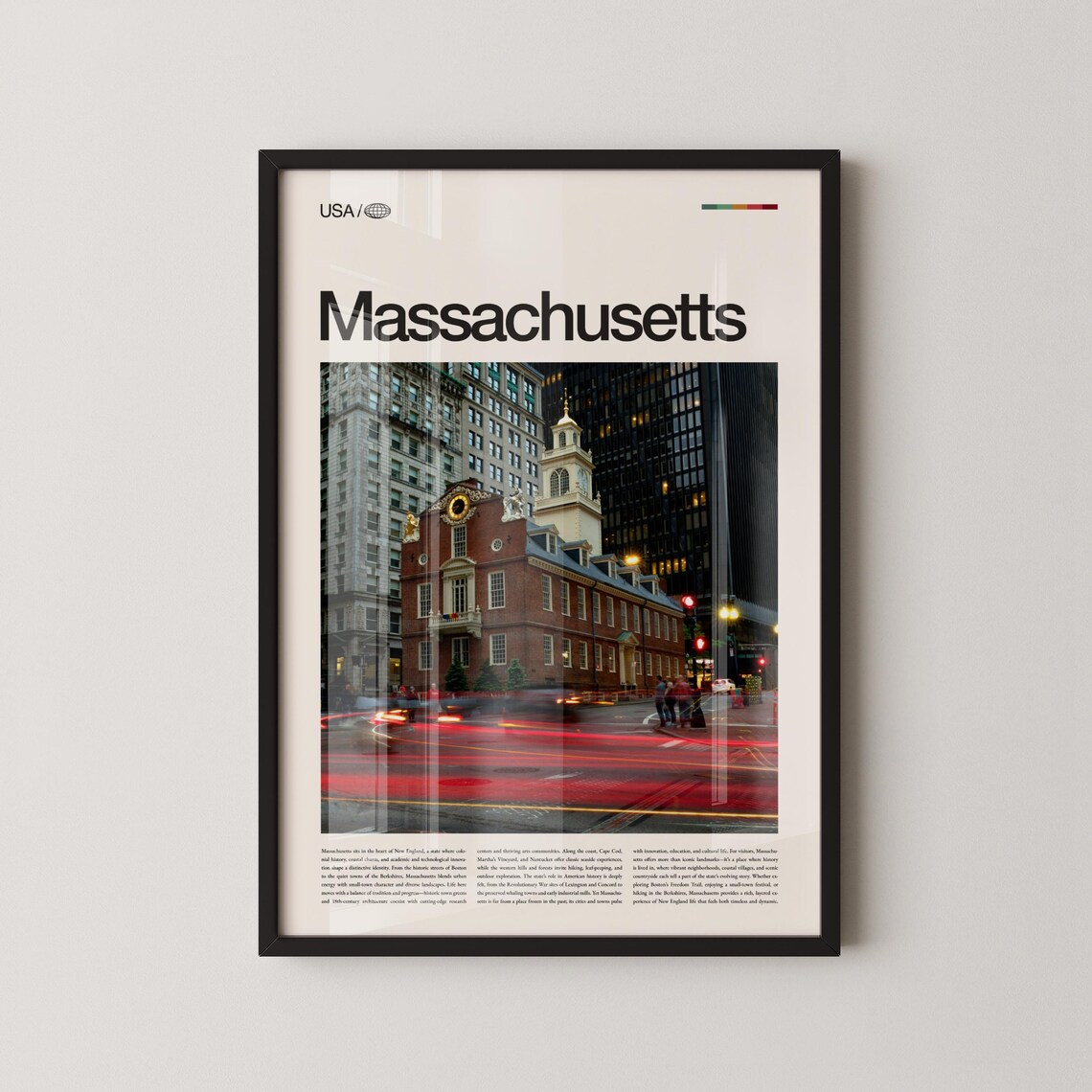 Massachusetts Boston Old State House Travel Photography Poster