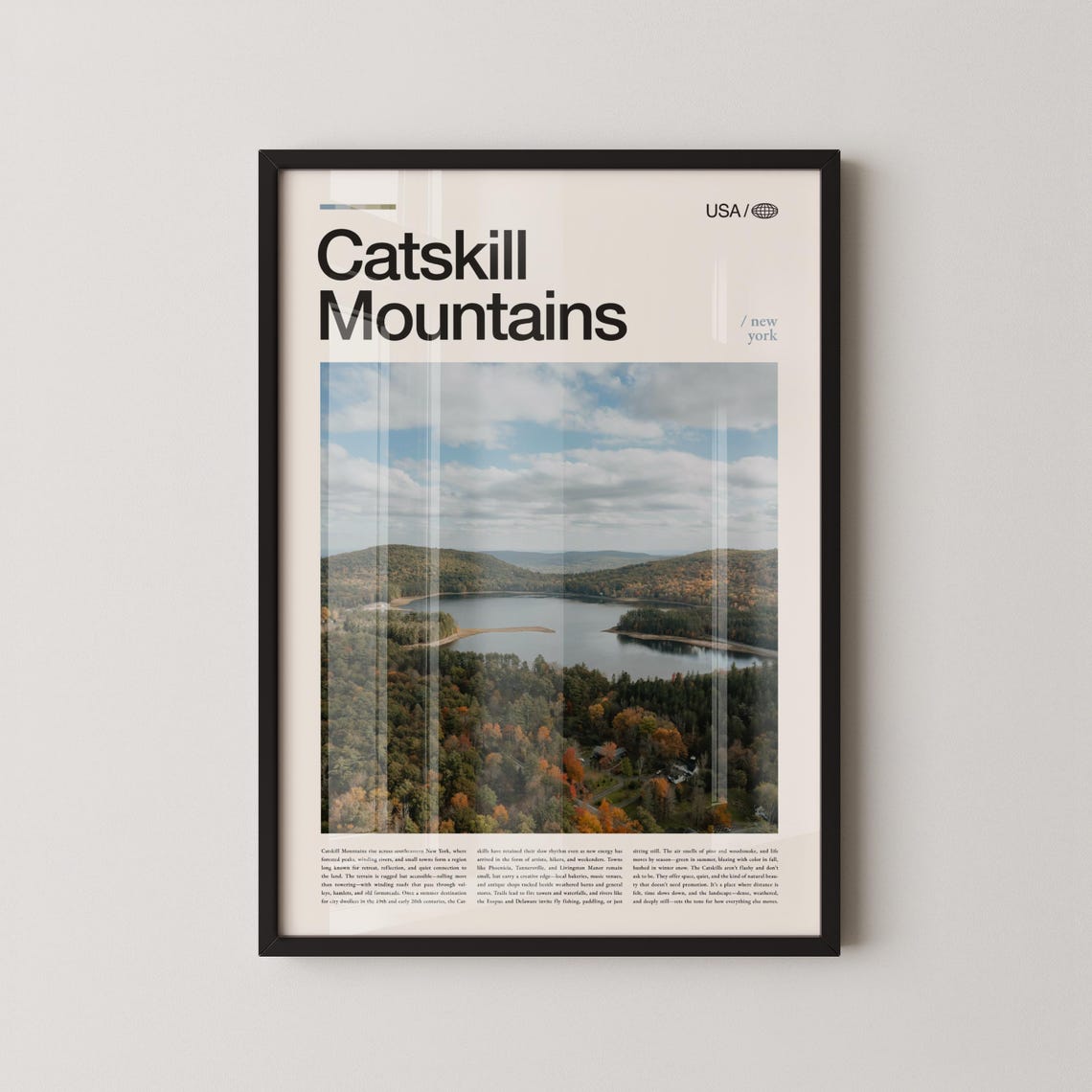 Catskill Mountains New York Autumn Lake Aerial Travel Photo Poster