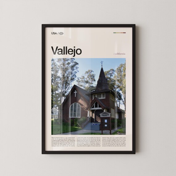 Vallejo California Historic Wooden Chapel Photo Travel Poster