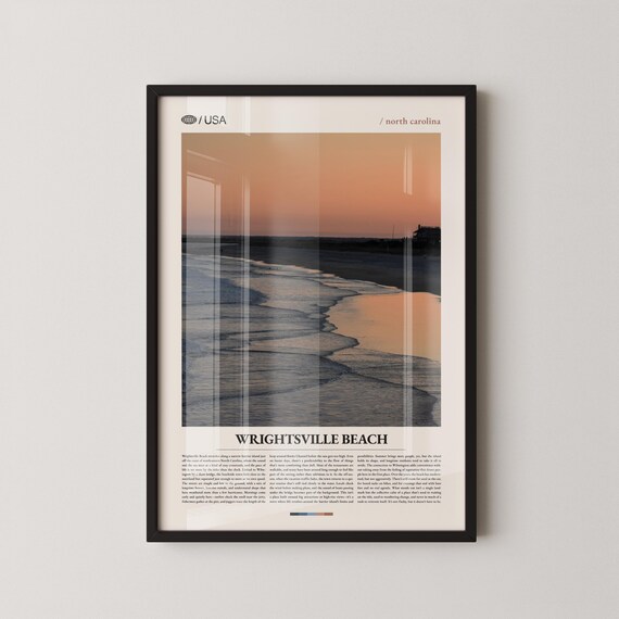 Wrightsville Beach Sunset North Carolina Coast Minimalist Poster